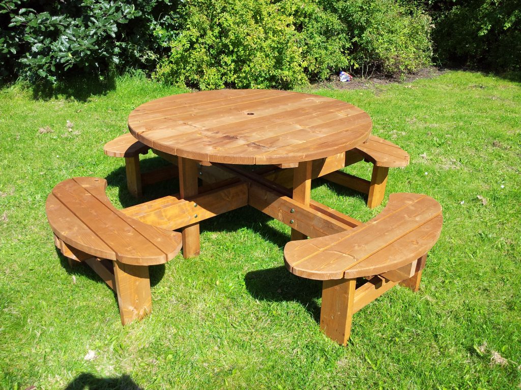 Round Wooden Picnic Tables